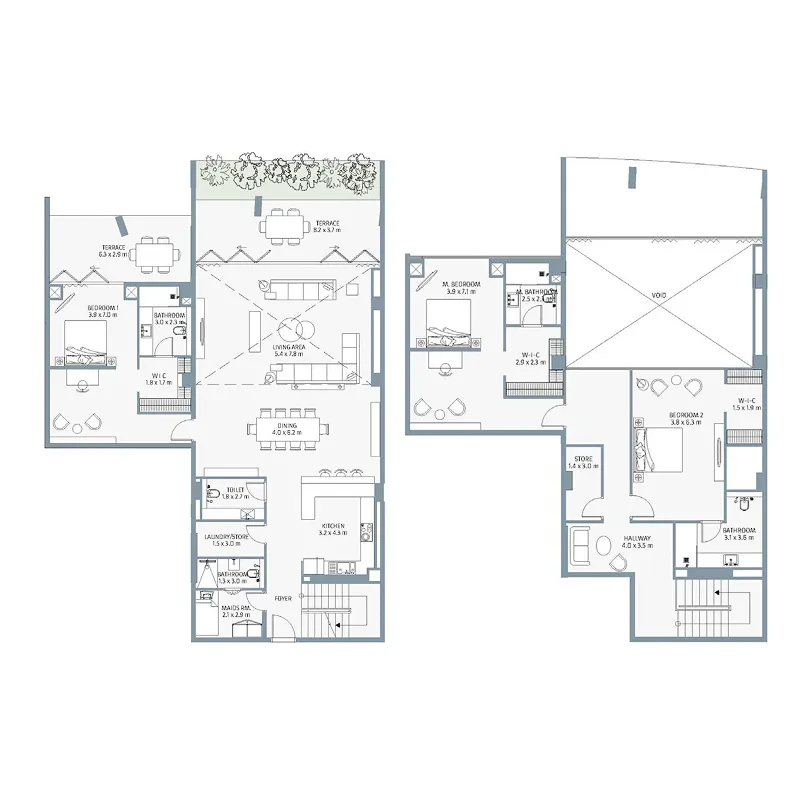 Beach House at Bay Residences — планировка 3 BR Type A