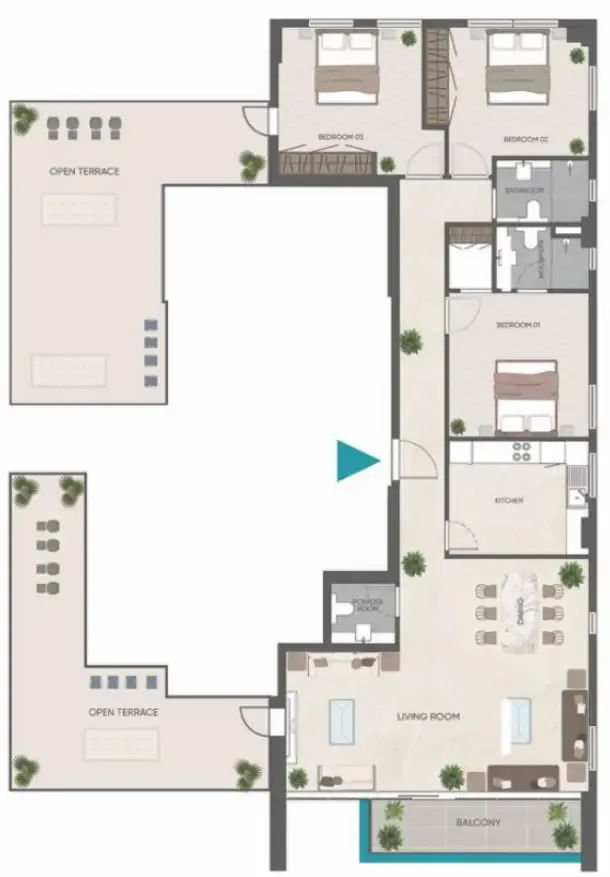 Eden Golf Views 1 — планировка 3 BR Type B