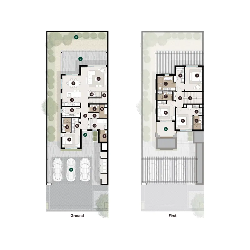 Hudayriyat Golf Estates — планировка 4BR Town