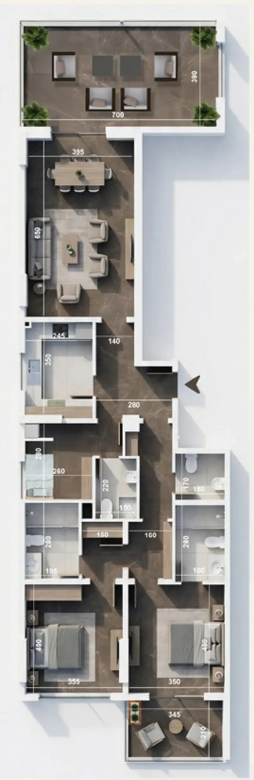 ICONA Residence — планировка 2 BR Type A