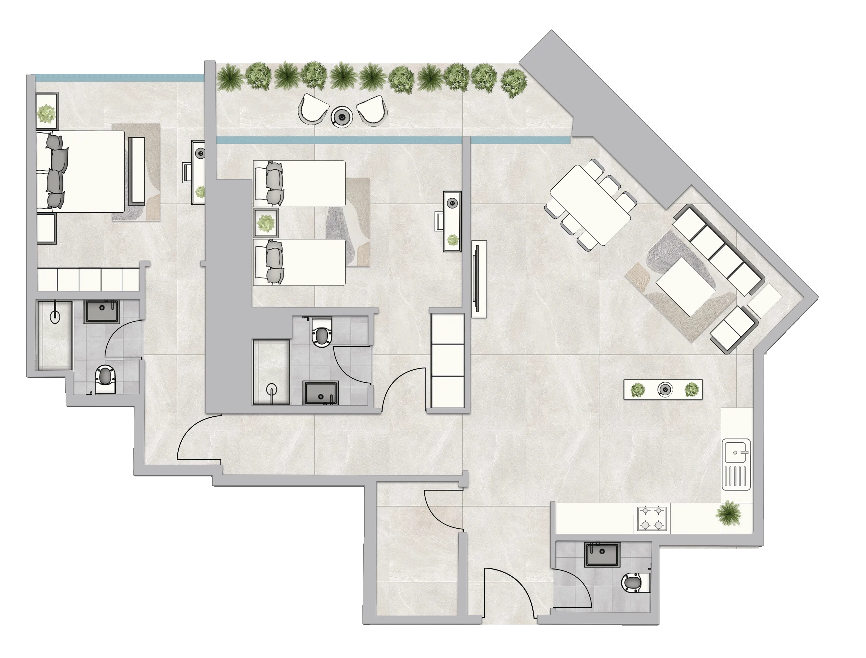 Infinity Tower — планировка 2 BR Type 10