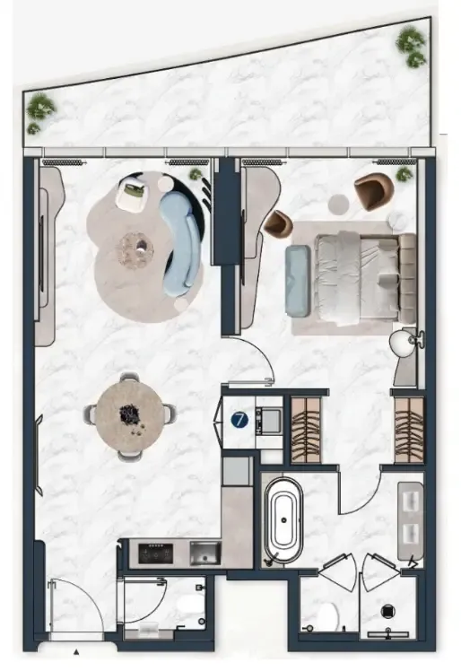 La Mazzoni — планировка 1 BR Type A
