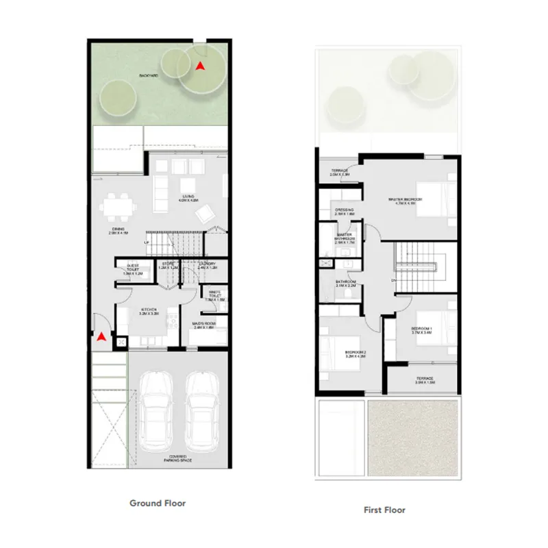 Masaar 2 Coral — планировка 3BR_TH_TypeA