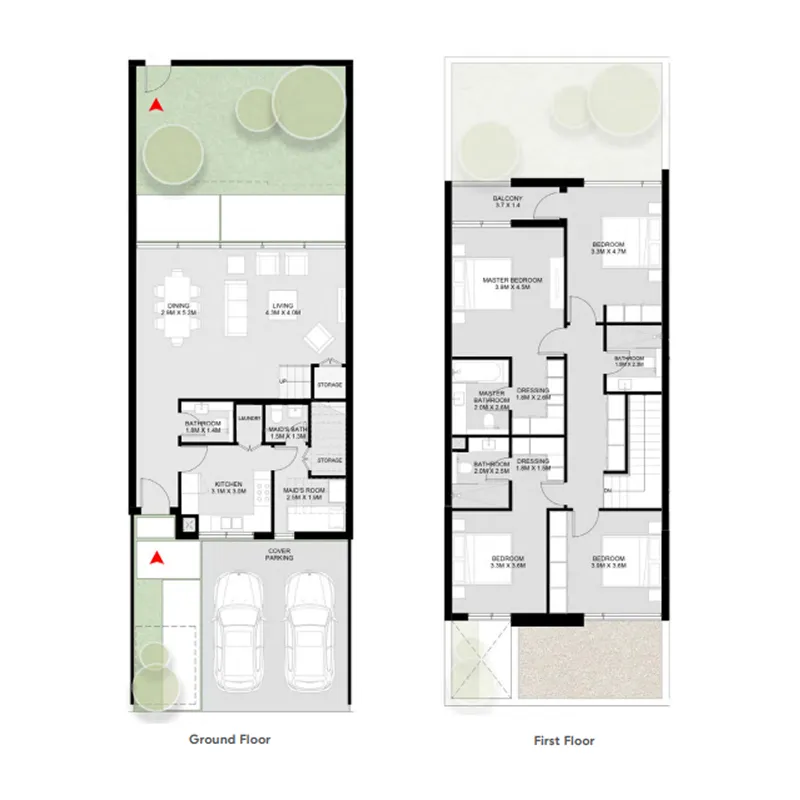 Masaar Azalea — планировка 4BR_TH_TypeB