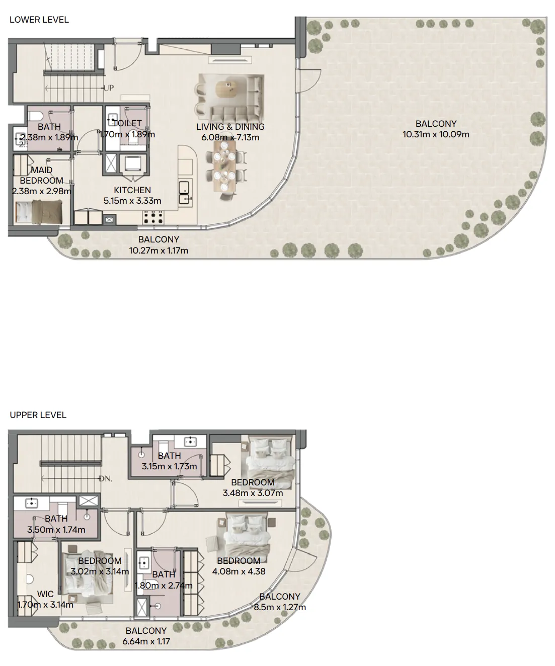 Mirasol II — планировка 3 BR Type D