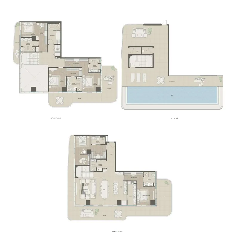 Mondrian Phases 1 and 2 — планировка 5br Pent