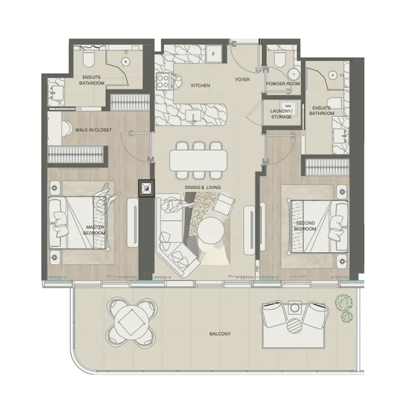 Mondrian Phases 1 and 2 — планировка 2 BR Type C