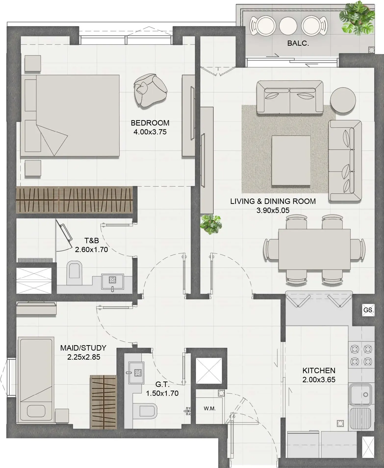 Reeman Residence 01 — планировка 1 BR Type O