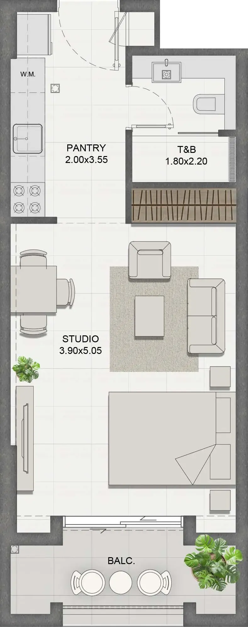 Reeman Residence 01 — планировка 0 BR Type A
