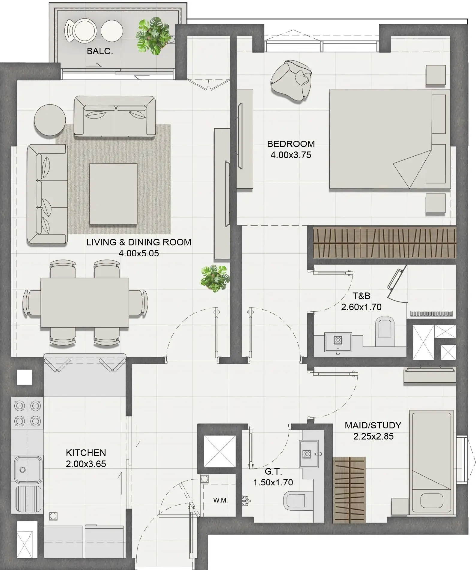 Reeman Residence 01 — планировка 1 BR Type N