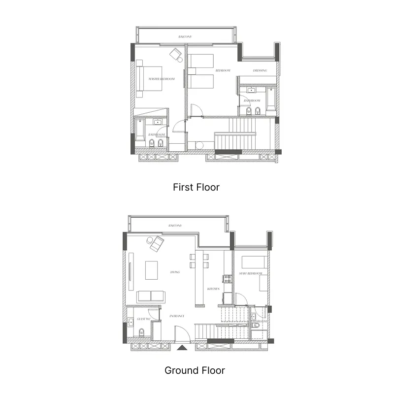 Sealine Residence — планировка 2 BR Type C