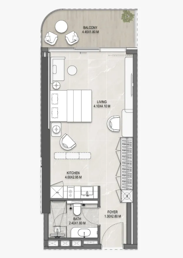 The Artery Residences — планировка Studio Typical Unit