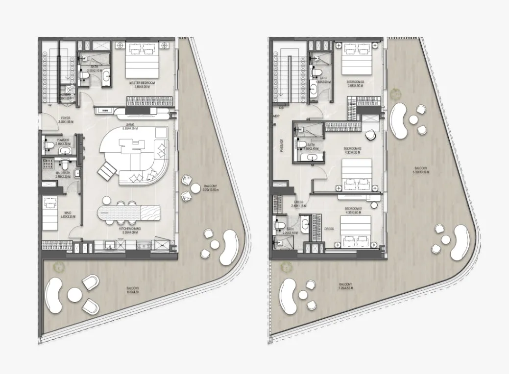 The Artery Residences — планировка 4BR Typical Unit Duplex