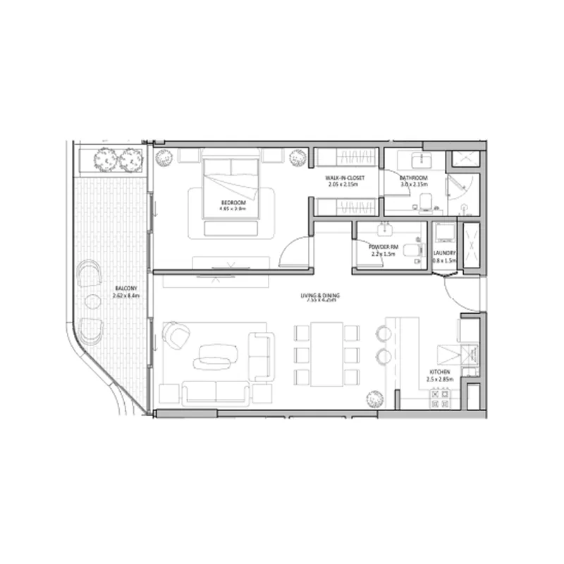 The Blue Beach Residence — планировка Unit08