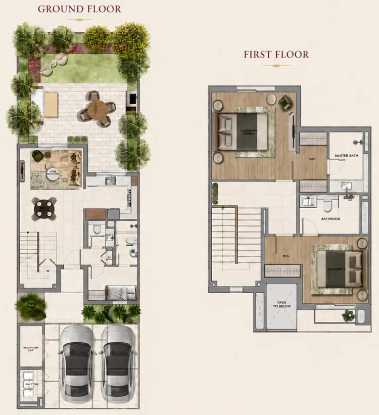 Yas Acres – The Orchids — планировка 2BR Type A
