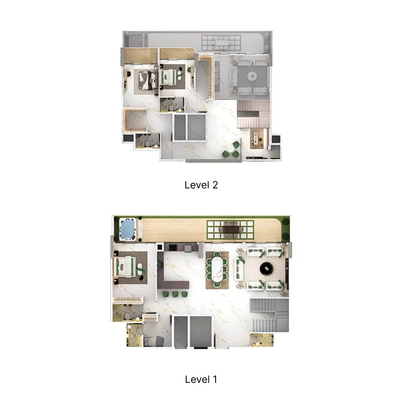 77S Tower — планировка 3BR Pent Type 2-9