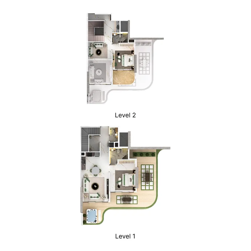 77S Tower — планировка 2BR Pent