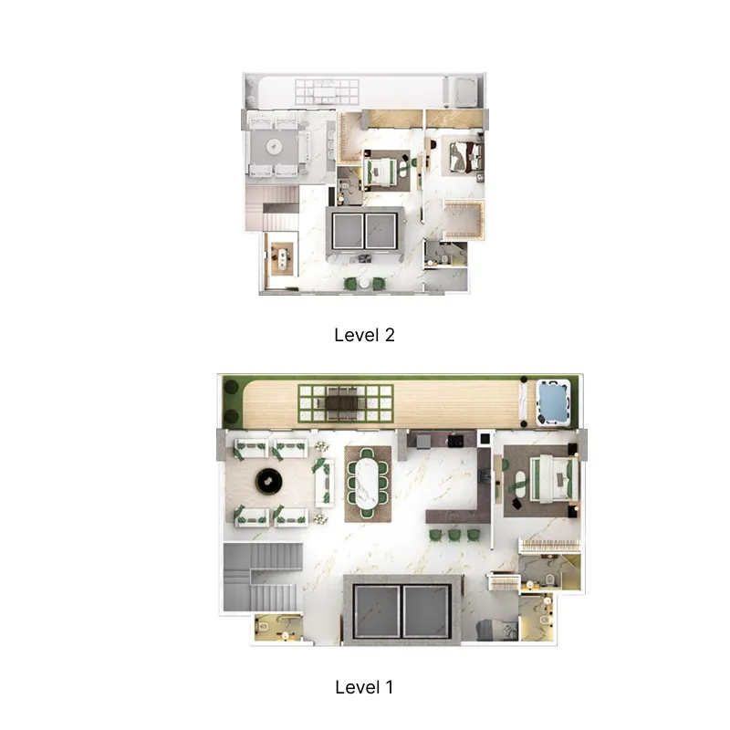 77S Tower — планировка 3BR Pent Type 1