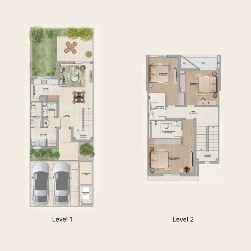 Al Ghadeer Parks — планировка 3 BR MId Type A