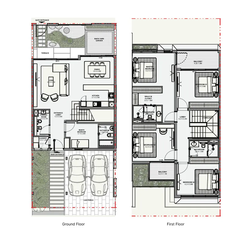 Azizi Florence — планировка 4BR TH