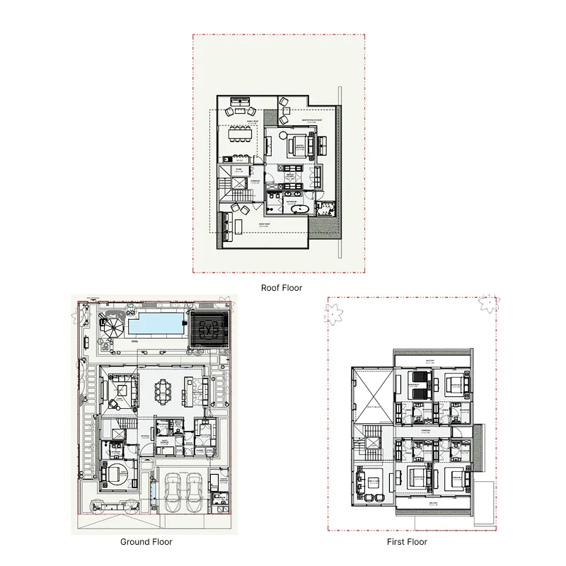 Azizi Florence — планировка 6BR Villa