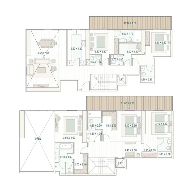 Bab Al Qasr Residence 77 — планировка 5BR Typical