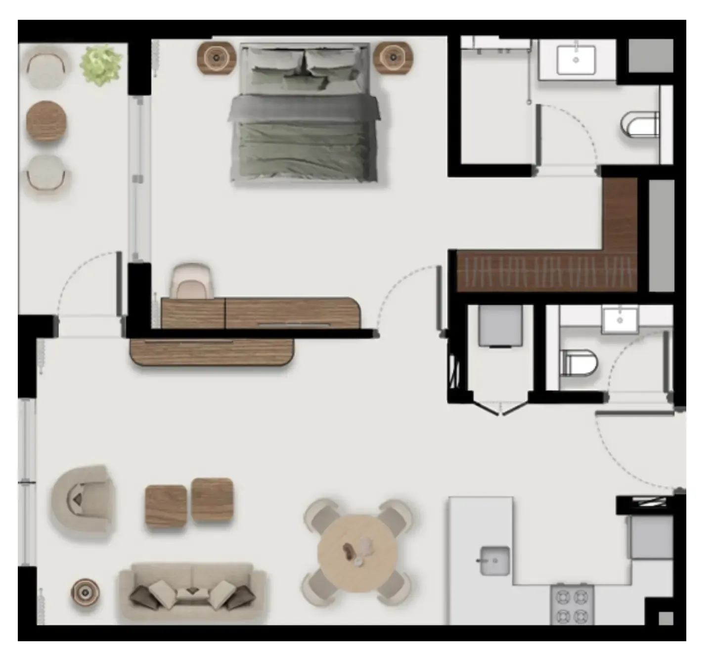 Boulevard Park at Wasl Gate — планировка 1 BR Type G