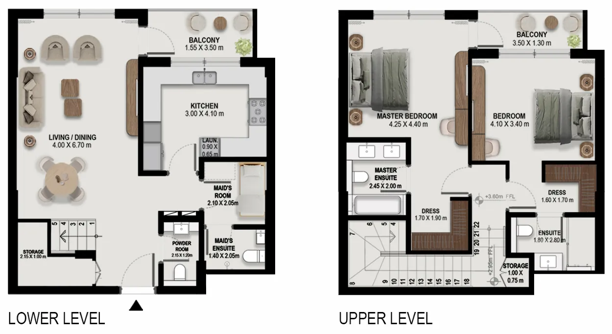 Boulevard Park at Wasl Gate — планировка 2_5BR Typical Dup