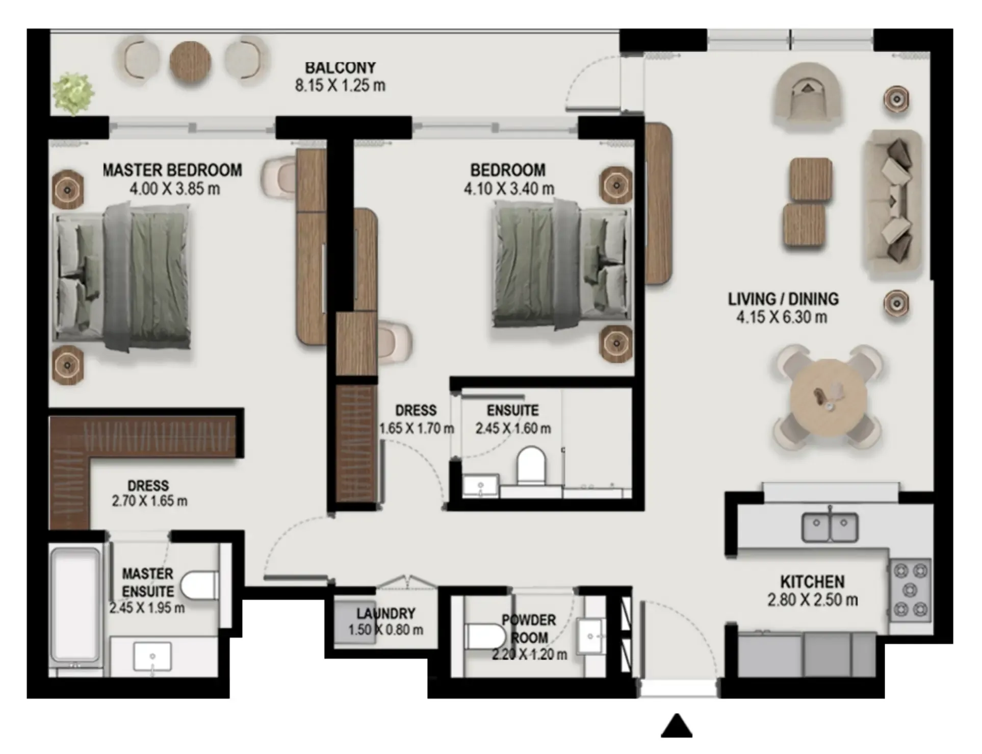 Boulevard Park at Wasl Gate — планировка 2 BR Type AD