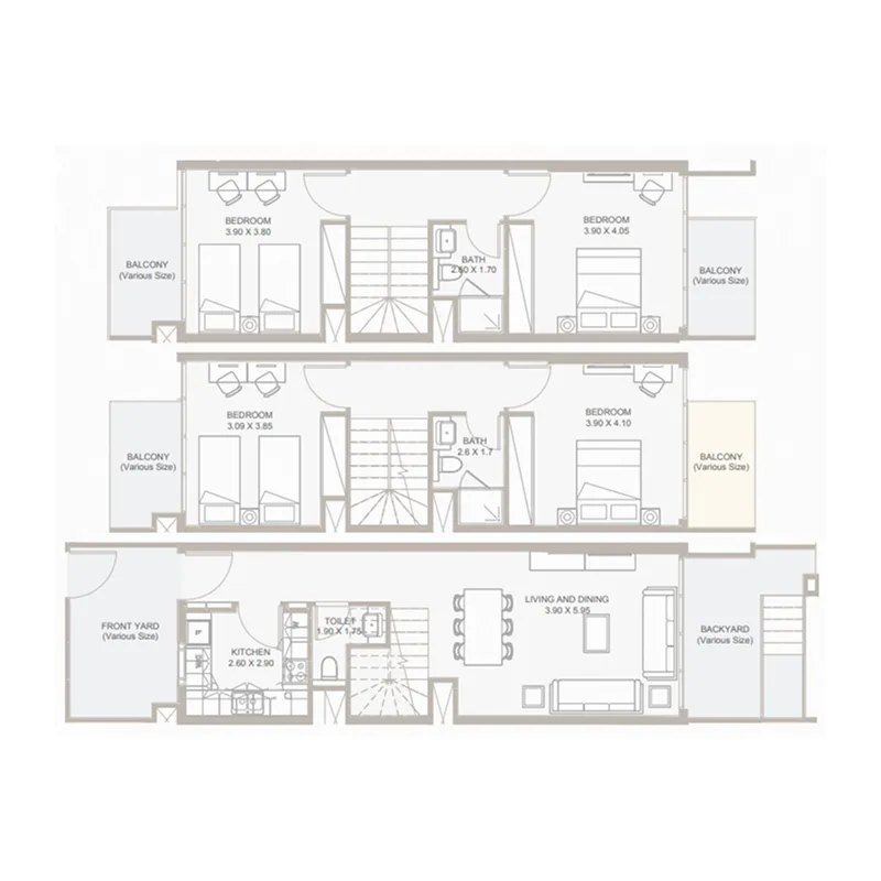 Plaza 2 — планировка 4 BR Type A