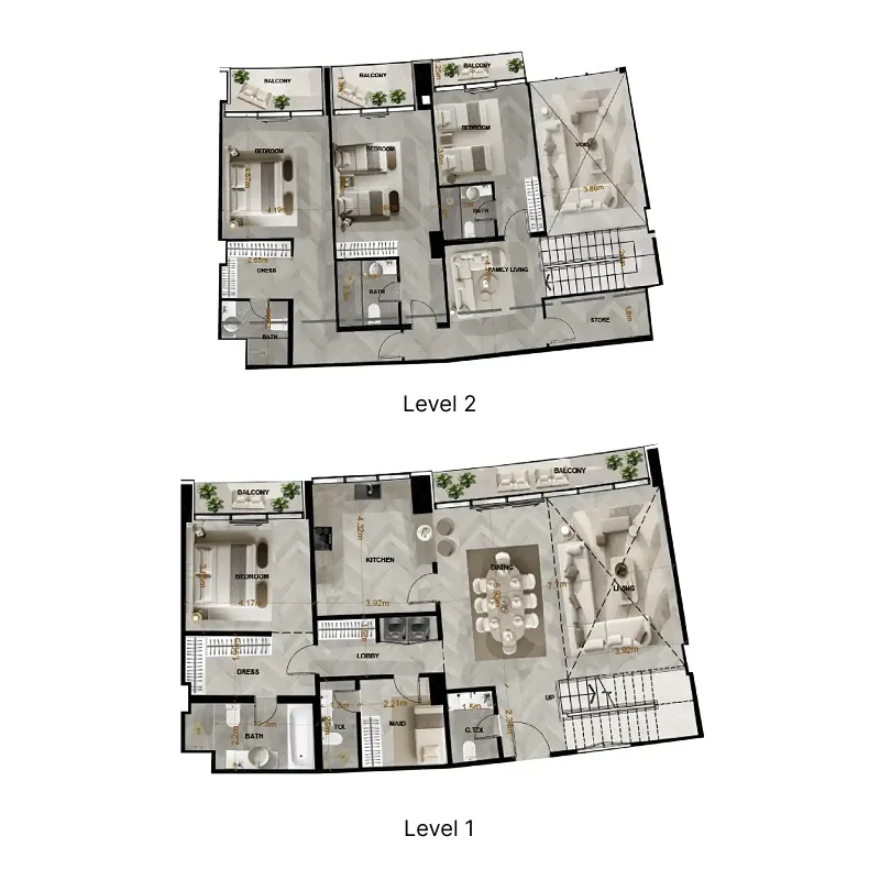 Radiant Terrace — планировка 4 BR Type C Dup