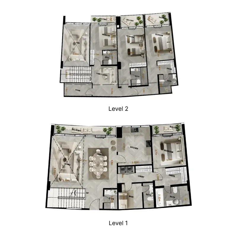 Radiant Terrace — планировка 4 BR Type B Dup