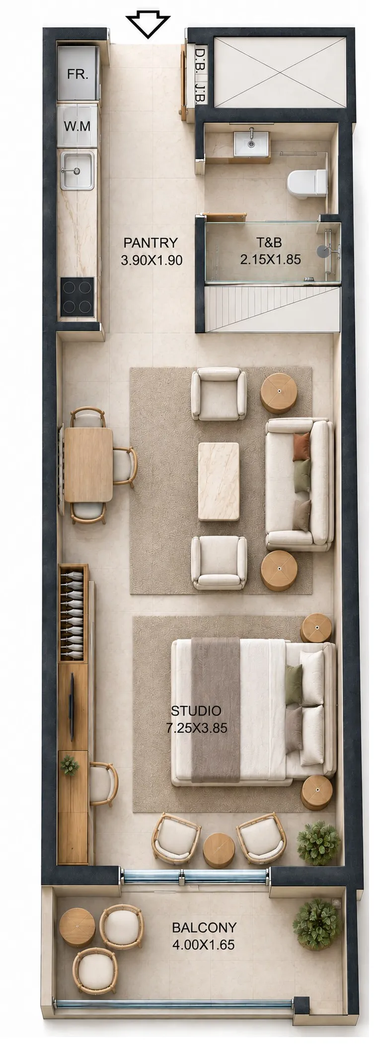 Reeman Residence 02 — планировка Studio B