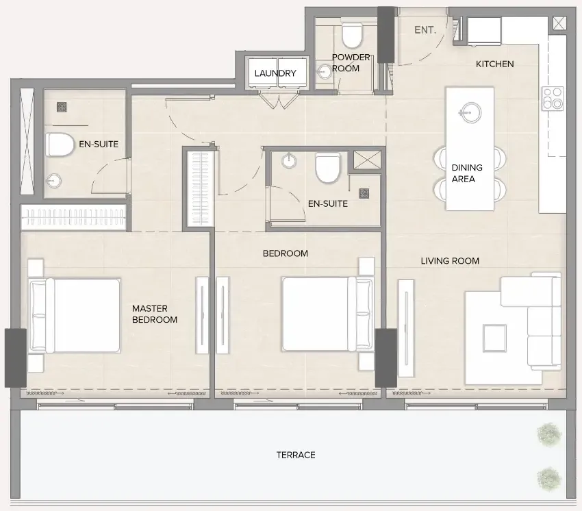 Arka Enclave Residences by Atmosphere Living — планировка 2 BR Type P