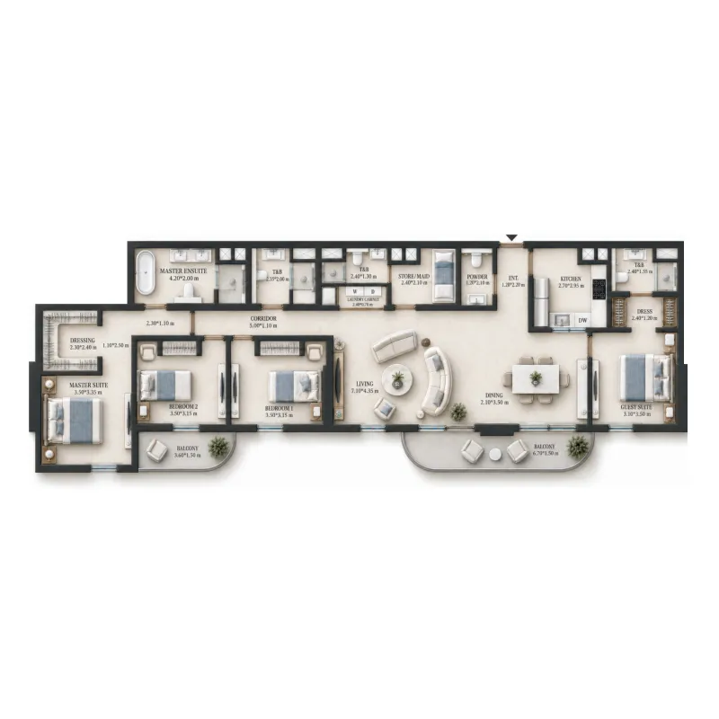 Verso — планировка 4BR Type A