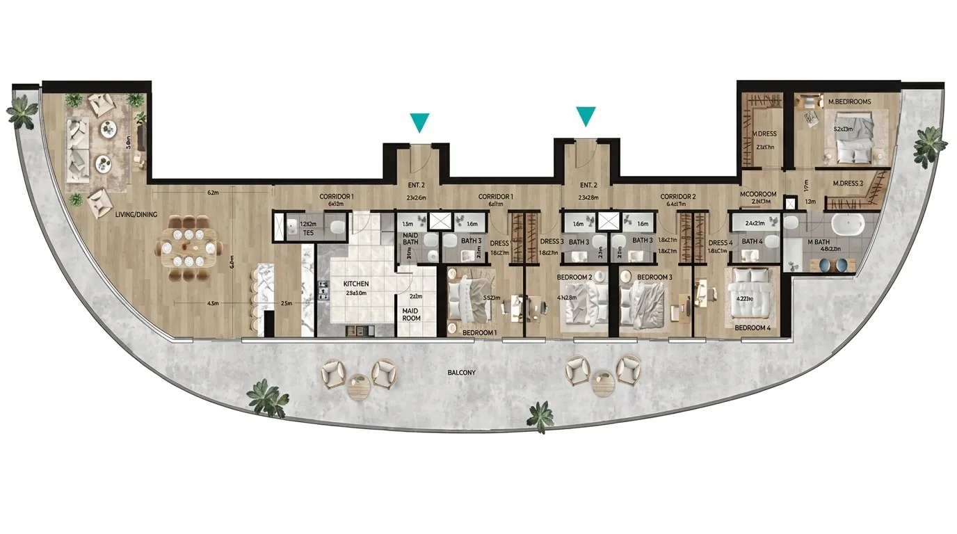 Waterfront by Missoni — планировка 5BR Type A