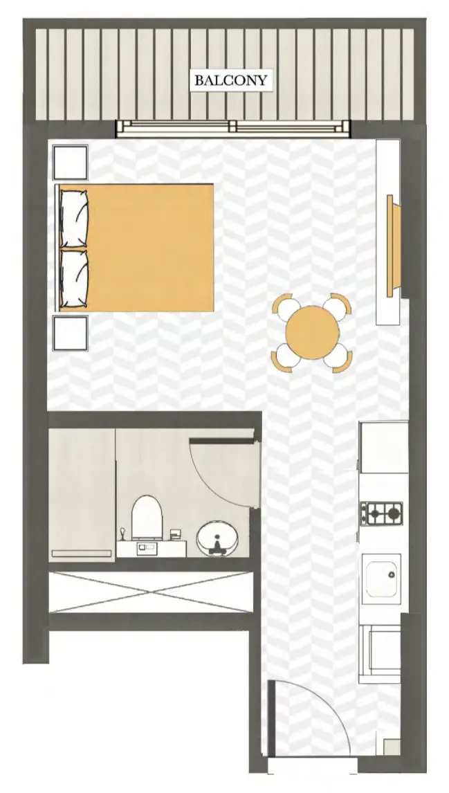 Ashwood Residences — планировка 0 BR Type A