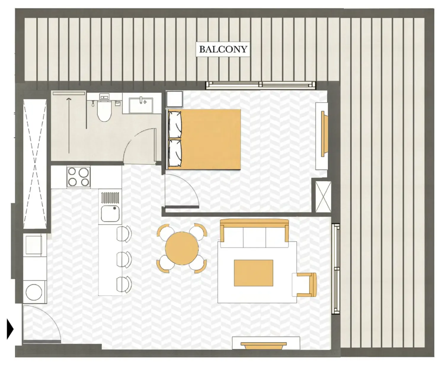 Ashwood Residences — планировка 1 BR Type AC