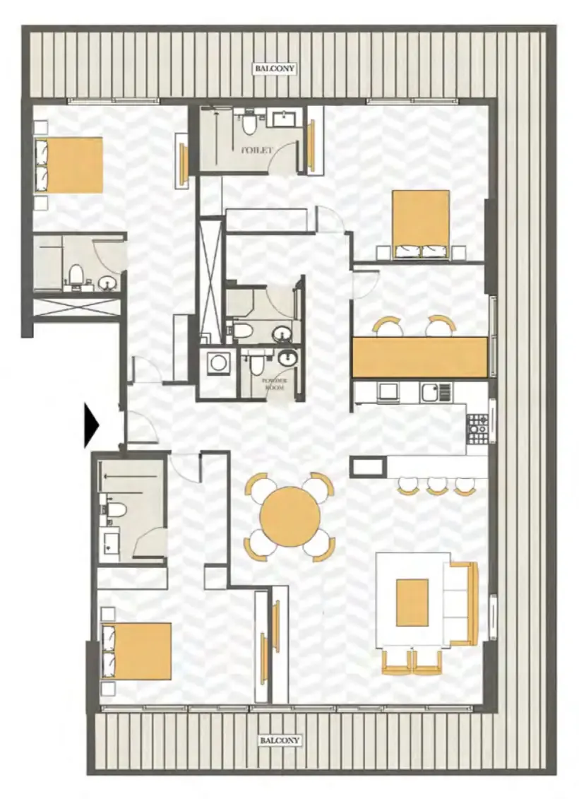 Ashwood Residences — планировка 3 BR Type A