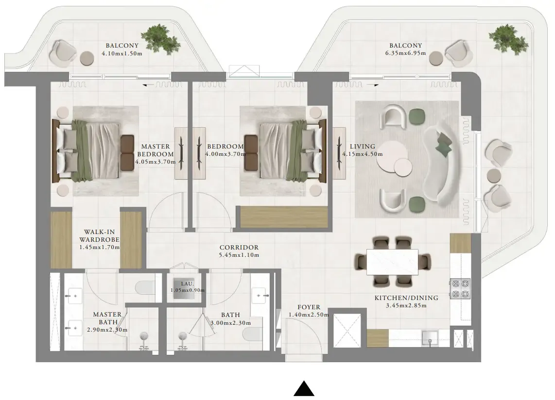 Sera 1 — планировка 2 BR Type I