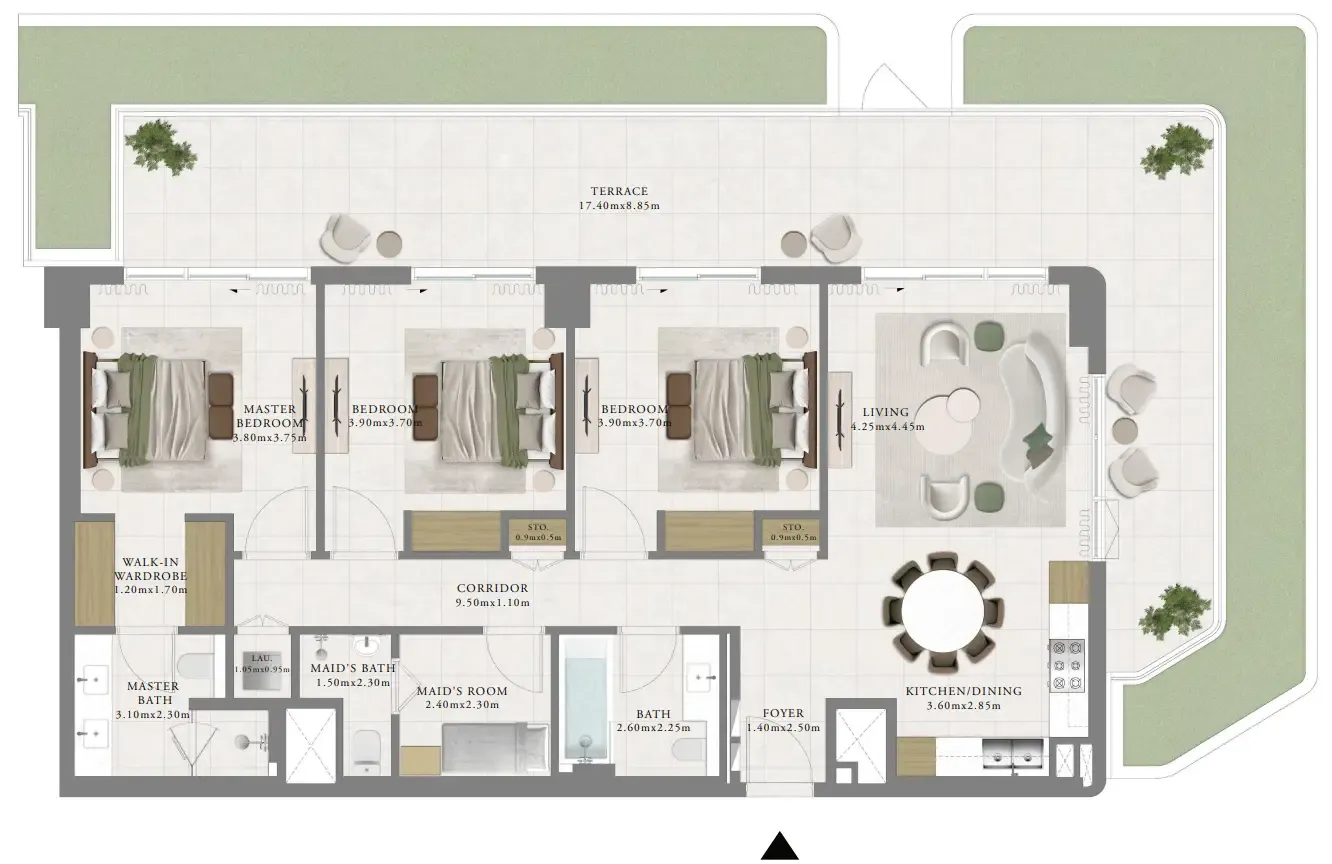 Sera 1 — планировка 3 BR Type B