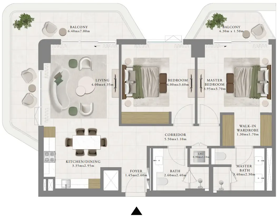 Sera 1 — планировка 2 BR Type A