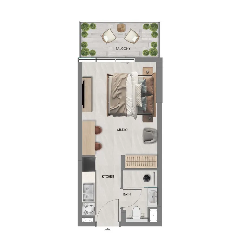 Samana South Haven 2 — планировка Studio Type A