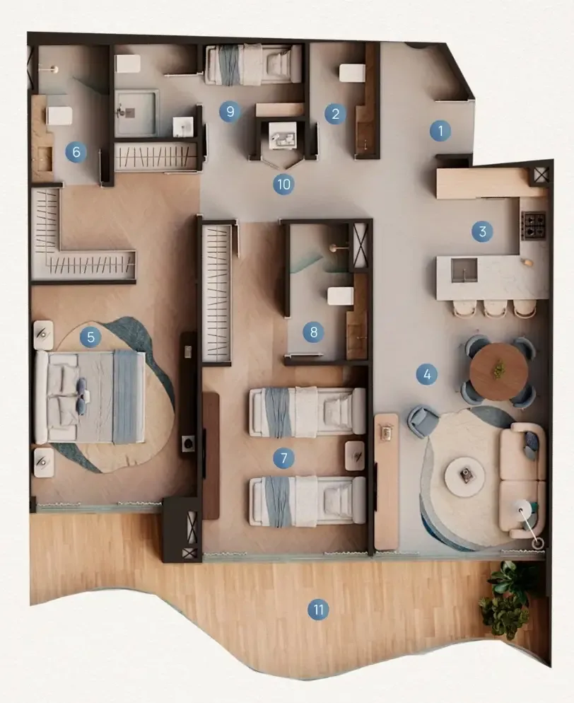 Fala by Kasco — планировка 2 BR Plus Type 02