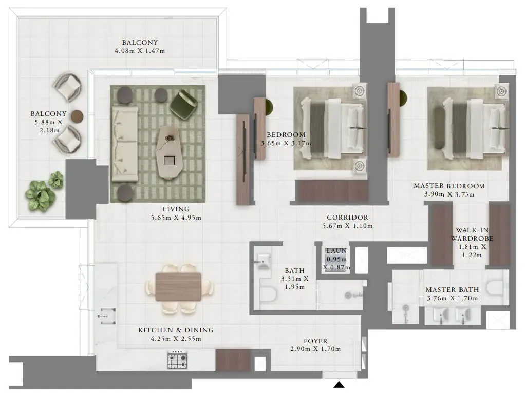 Creek Bay — планировка 2 BR Type C