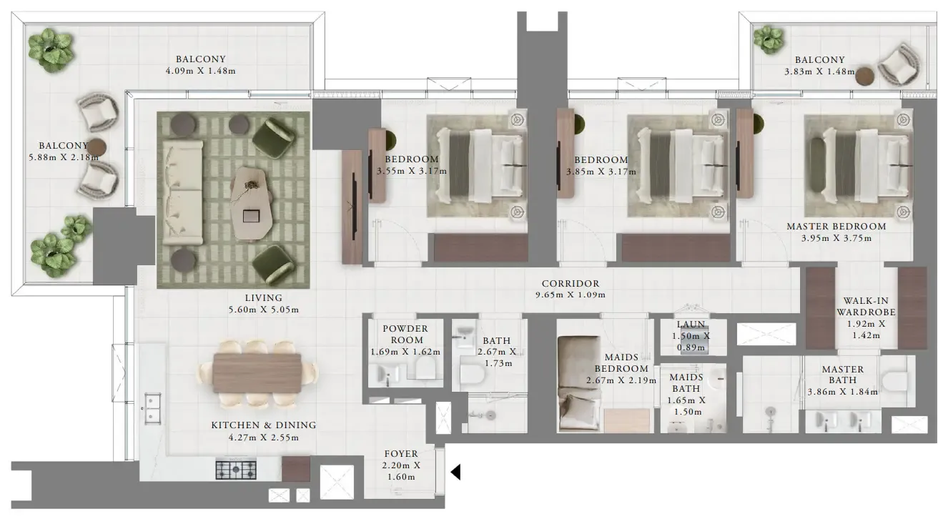 Creek Bay — планировка 3 BR Type A