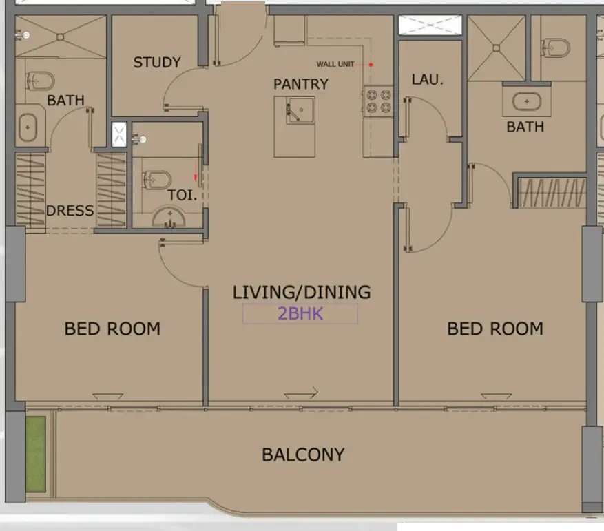 Floarea Skies — планировка 2 BR Type A