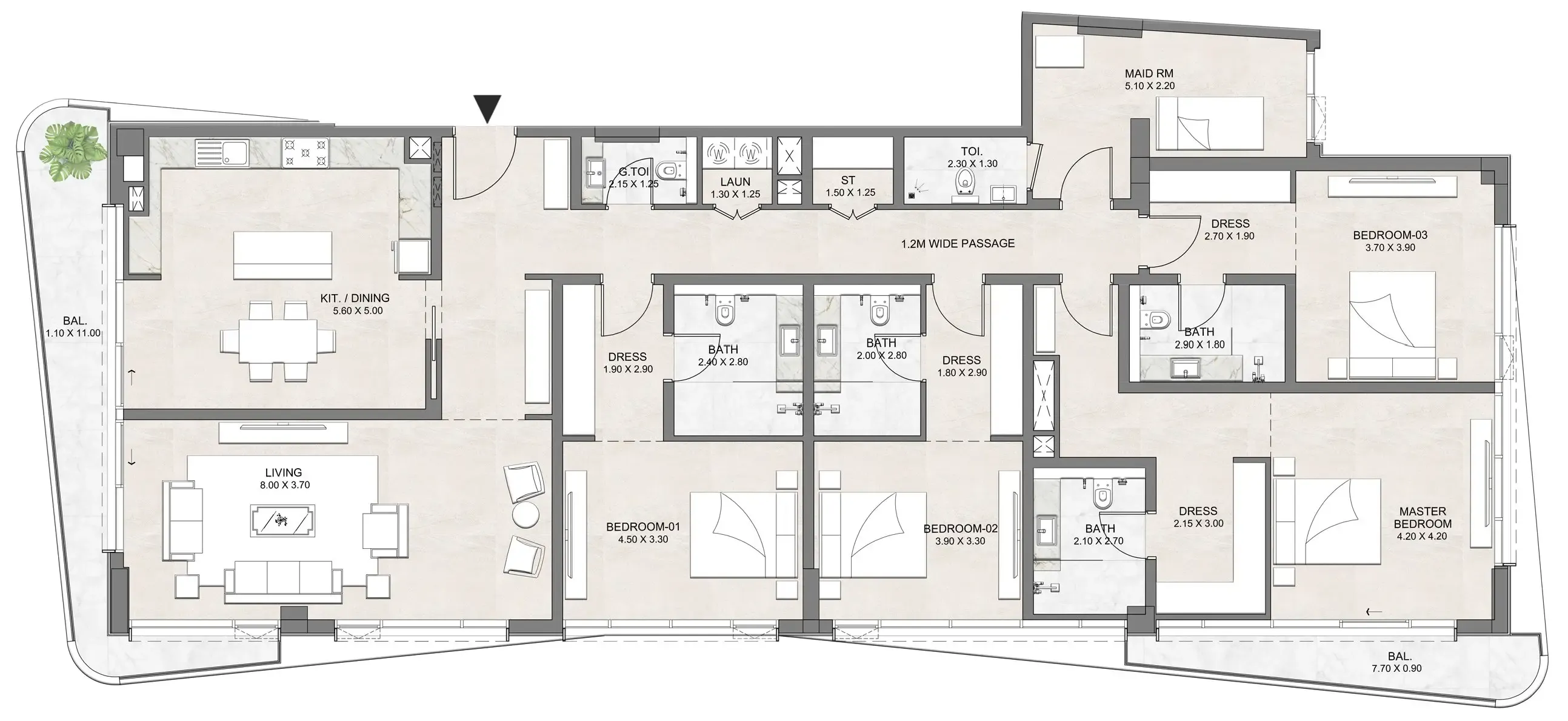 Luzora Residence — планировка 4 BR Type B
