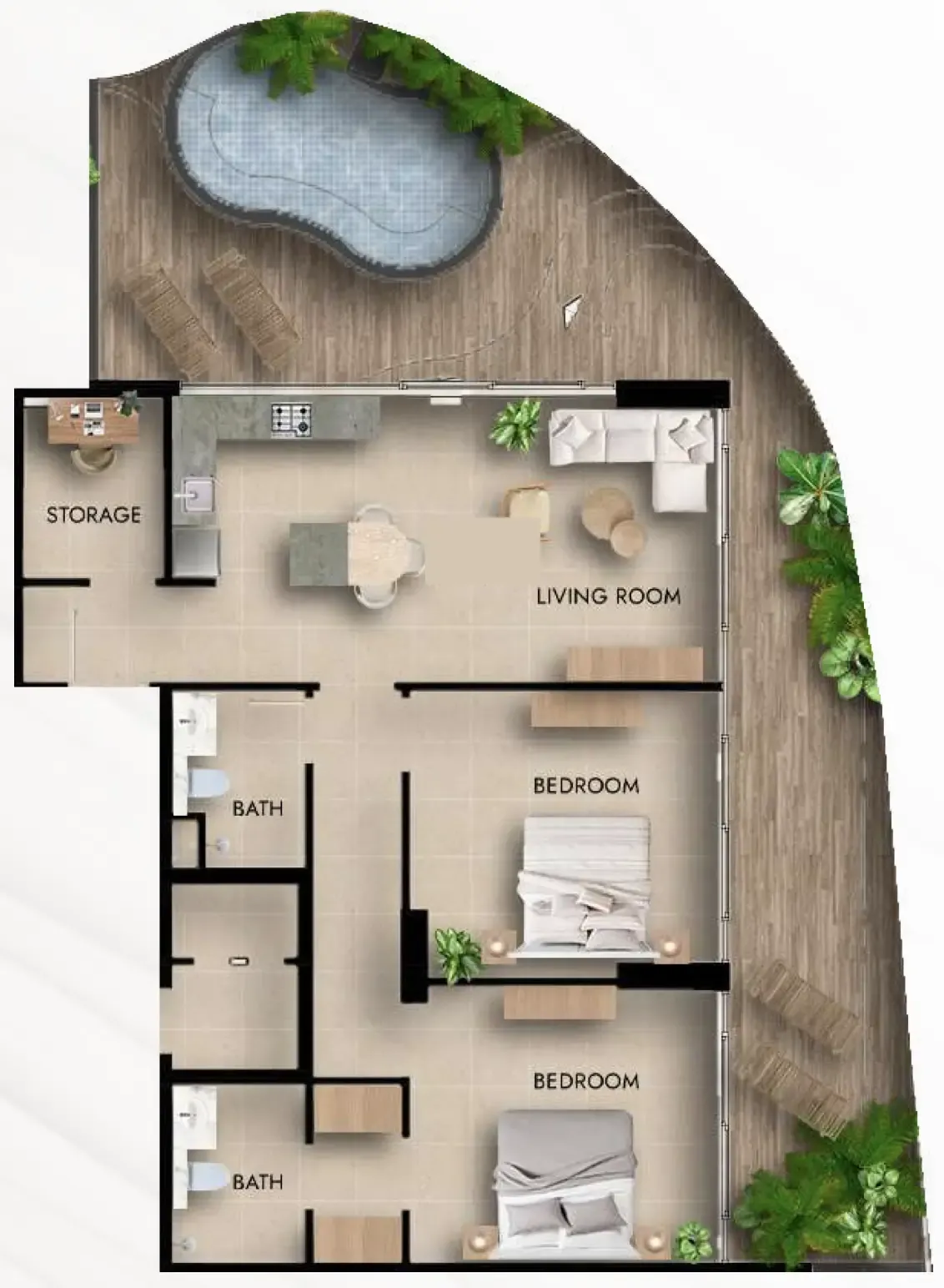 Parkside Boulevard — планировка 2 BR Type B
