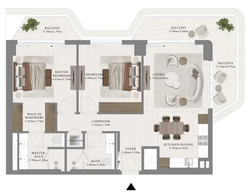 Sera 2 — планировка 2 BR Type A
